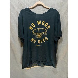 No Wood No Refs Nike Shirt Adult XXL‎ Black Swoosh Basketball Pullover Tee Mens